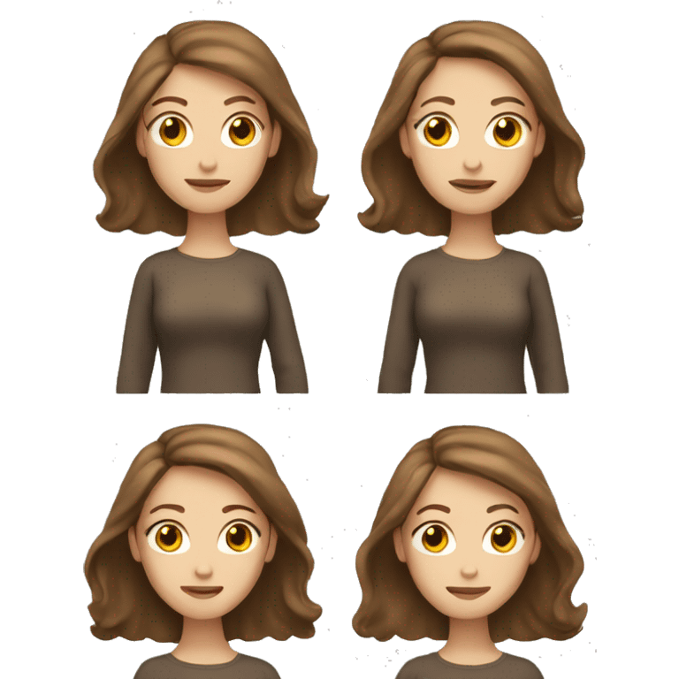  White woman with long brown hair emoji