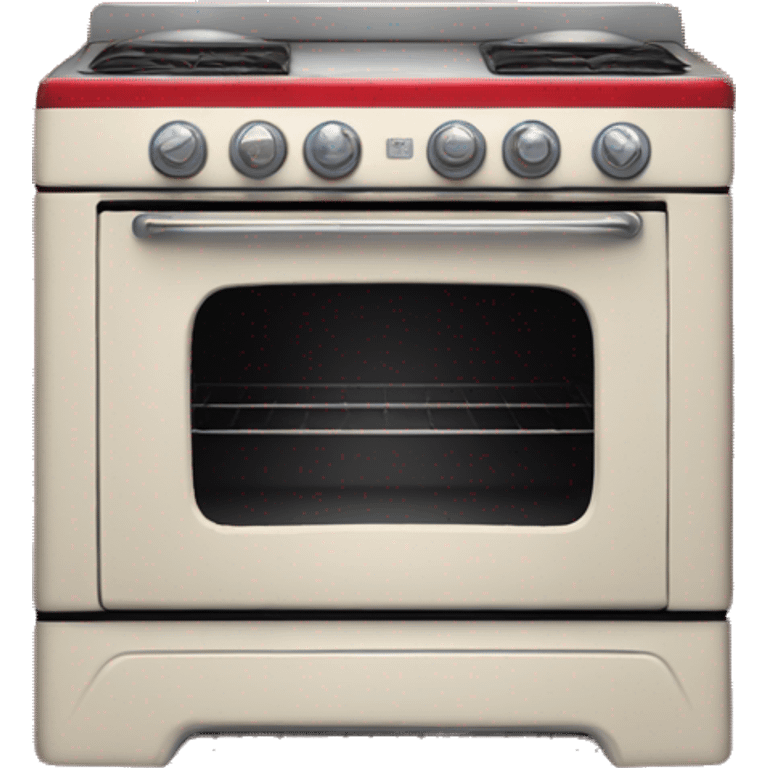 Realistic cherry red vintage oven emoji