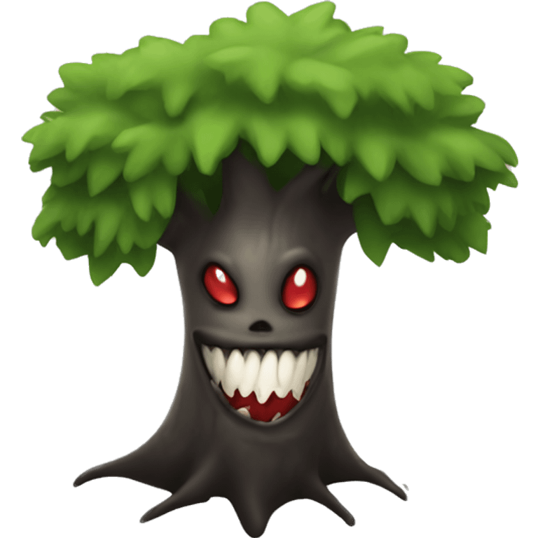 Tree with vampire teeth emoji