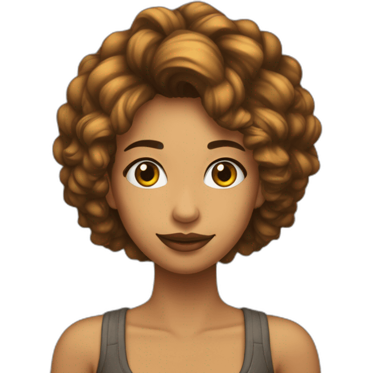 chica de pelo largo castaño con piercing en la nariz emoji