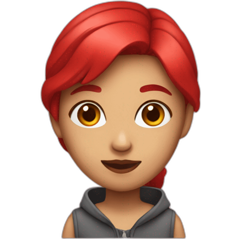 girl whith red hear emoji