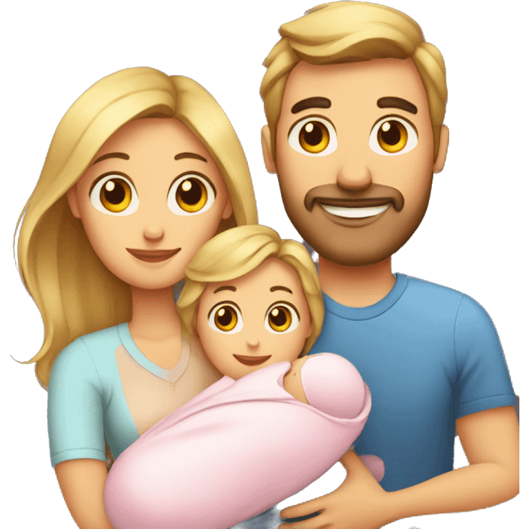 mom dad and newborn emoji