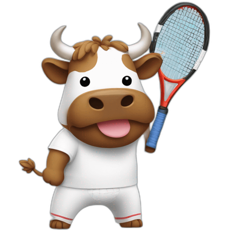 Kawaii Spanish bull tennis player emoji