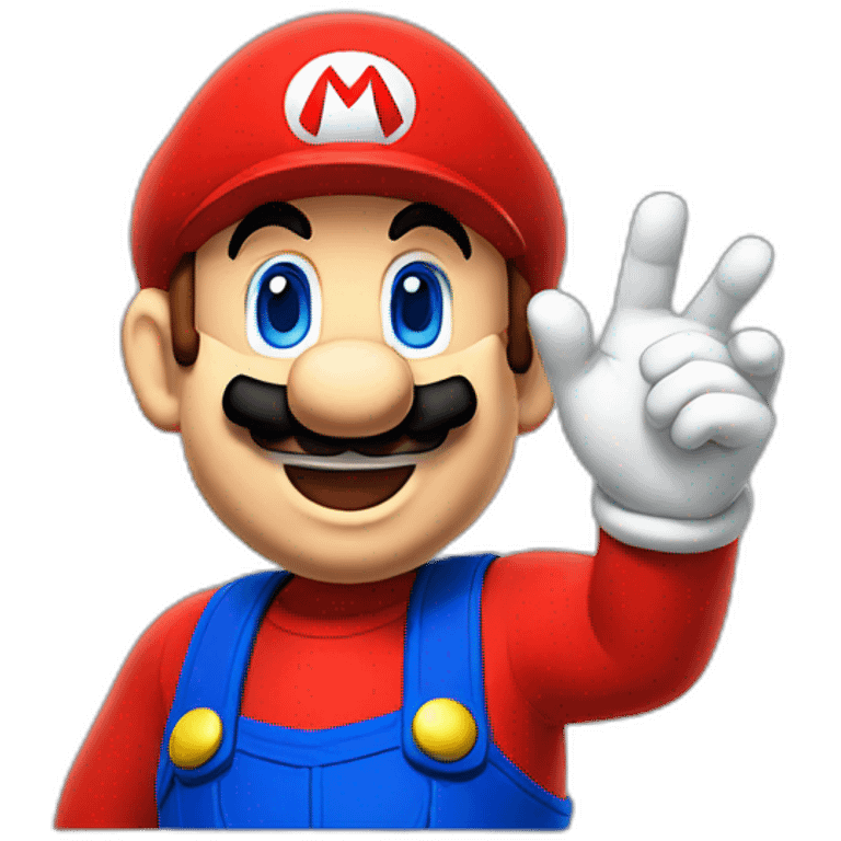 Super Mario waving emoji