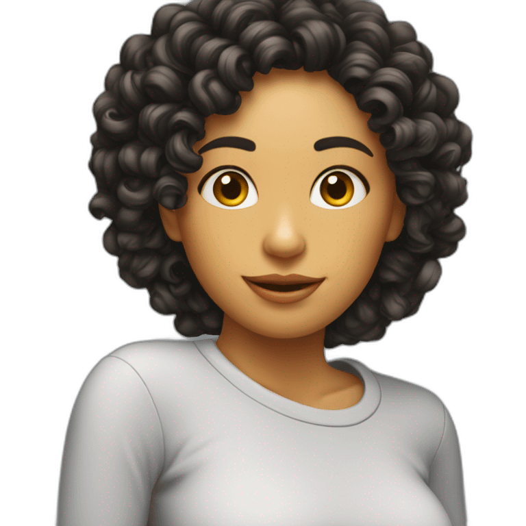 Mujer fotografa cabello rizado emoji