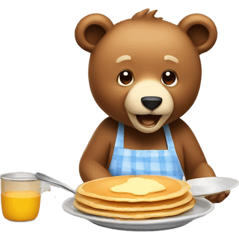 a bear cooking pancakes emoji