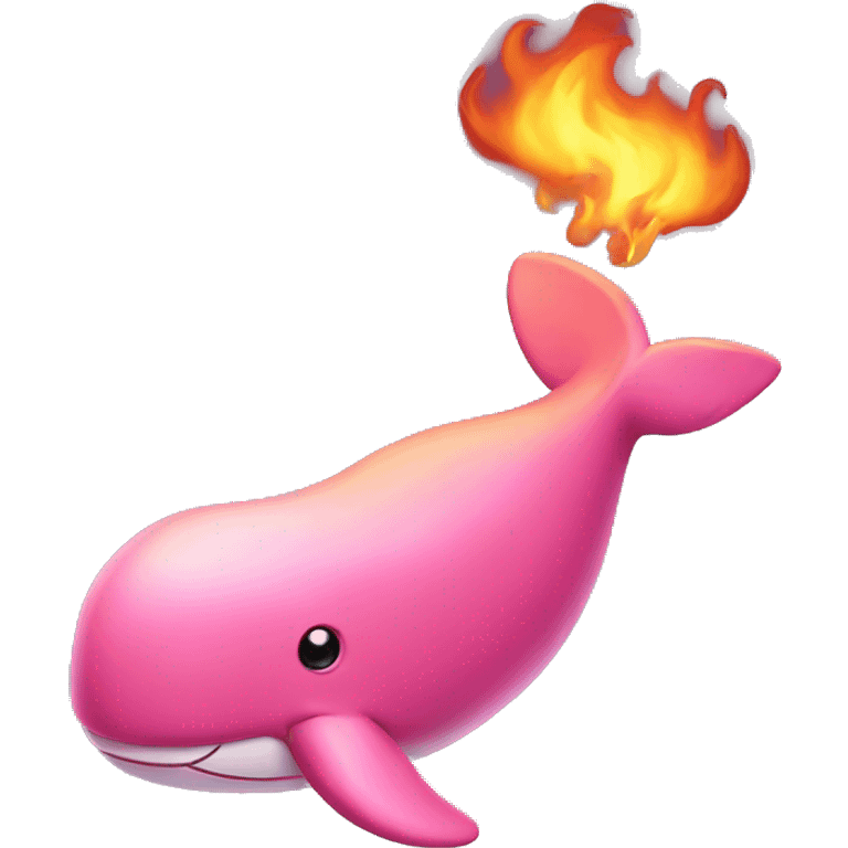 pink whale with fire emoji