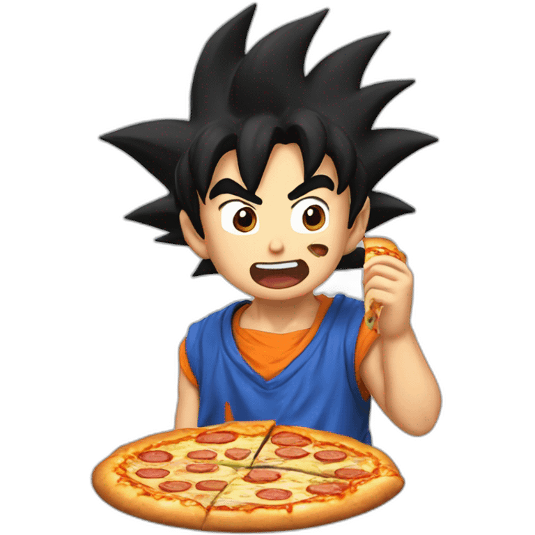 Goku eating pizza  emoji