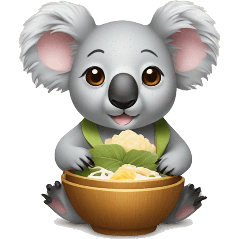 koala eats Dim Sum emoji