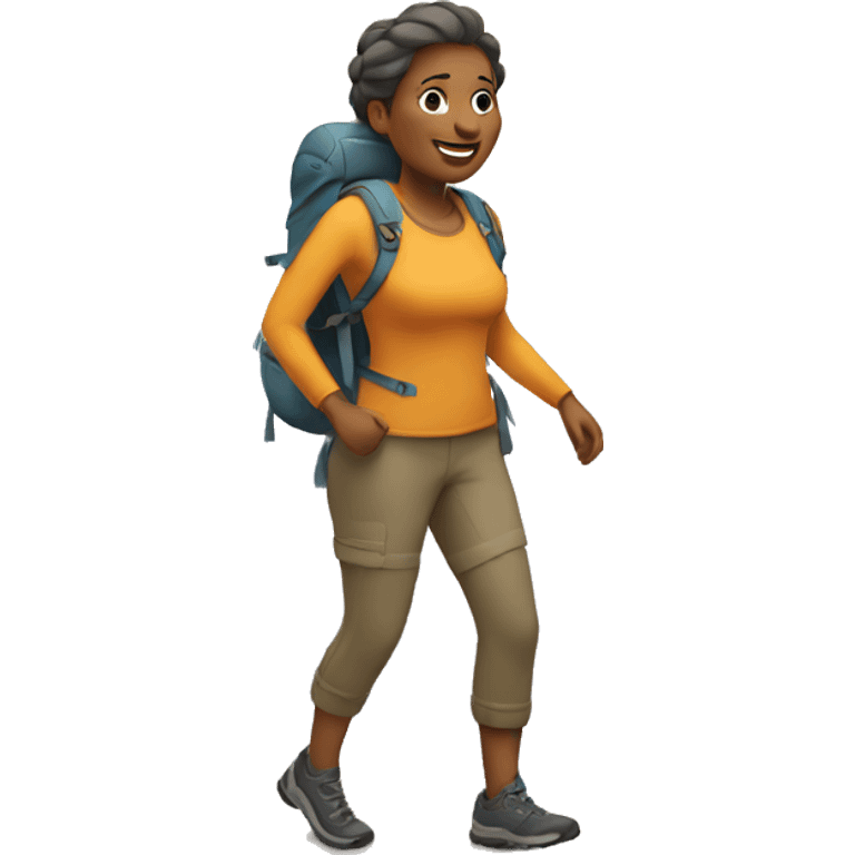 Woman 40 years old is Hiking emoji