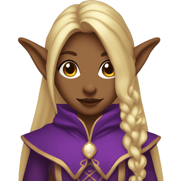 Noble female Elf with Elf ears and blonde hair and purple robes emoji