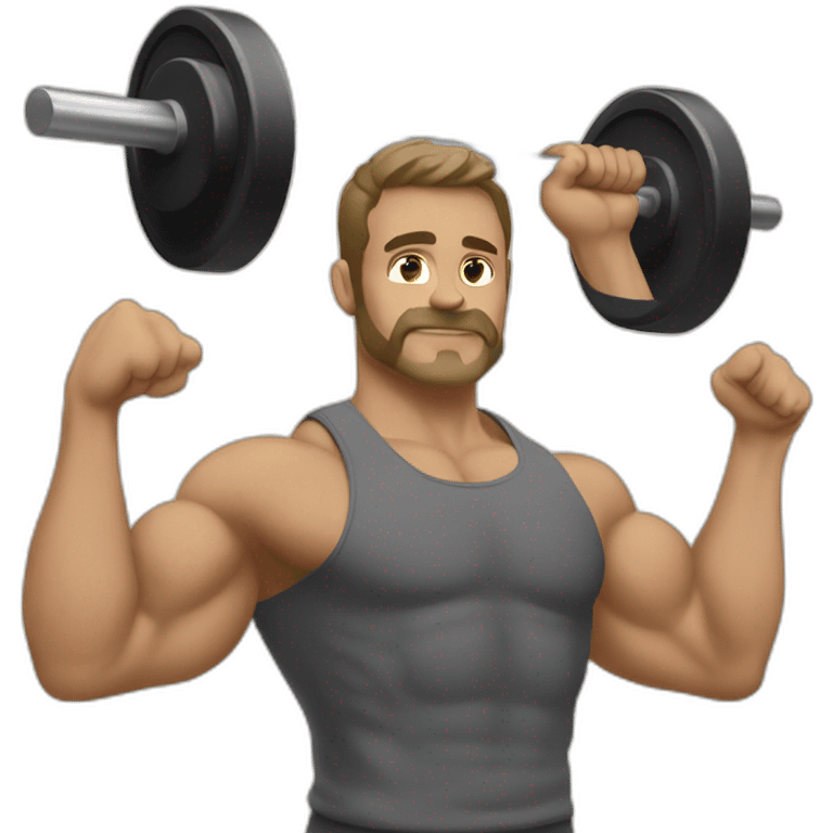 man doing bicep curls with a barbell emoji