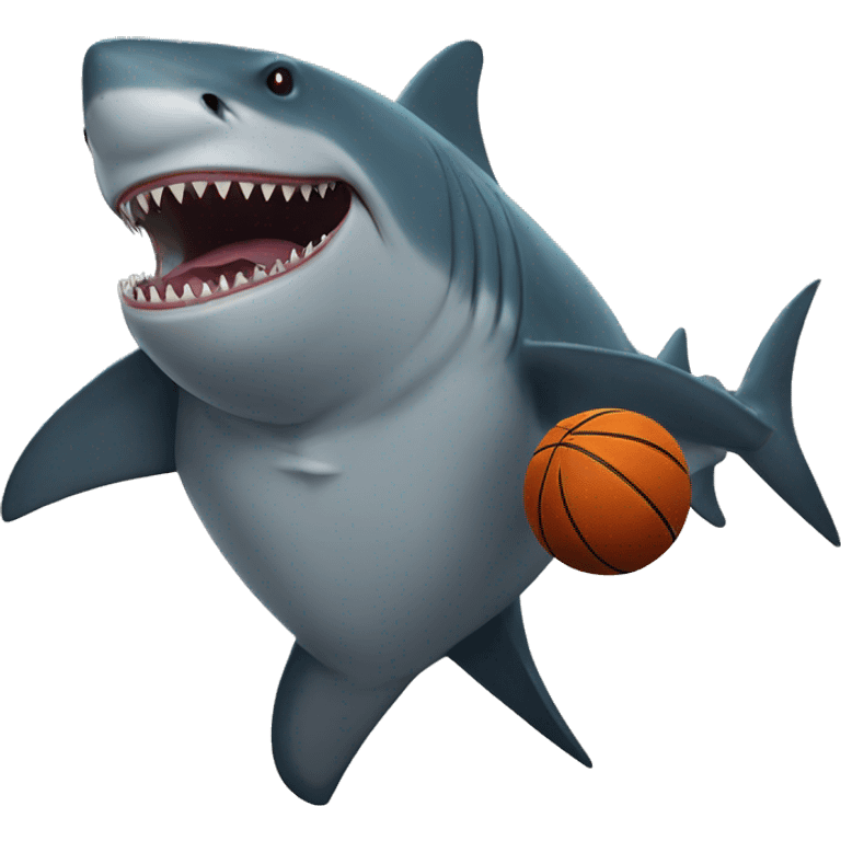 king shark from DC playing basketball emoji