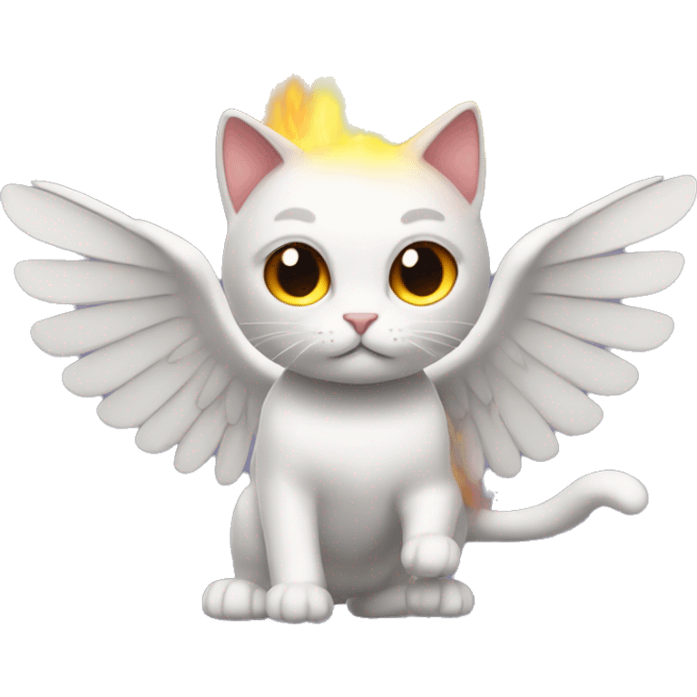 A Cat with fire powers and wings emoji