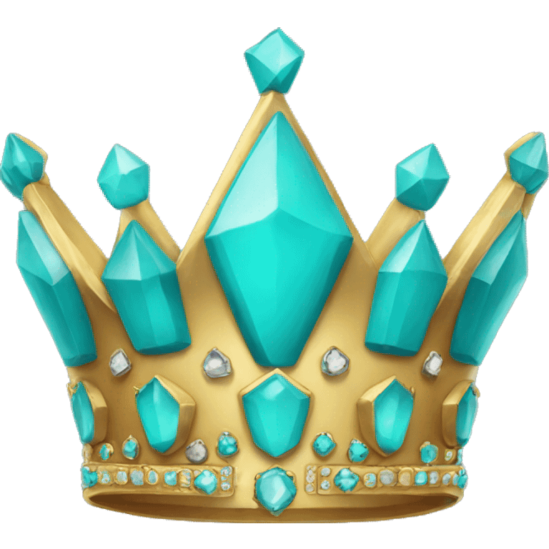 turquoise crown with gems emoji