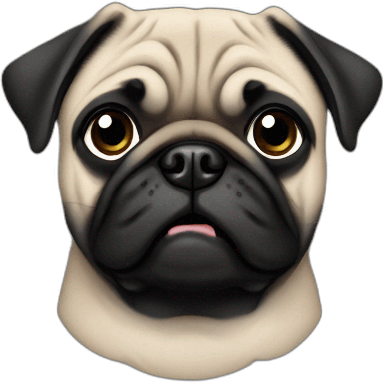 pug wearing a black t-shirt emoji