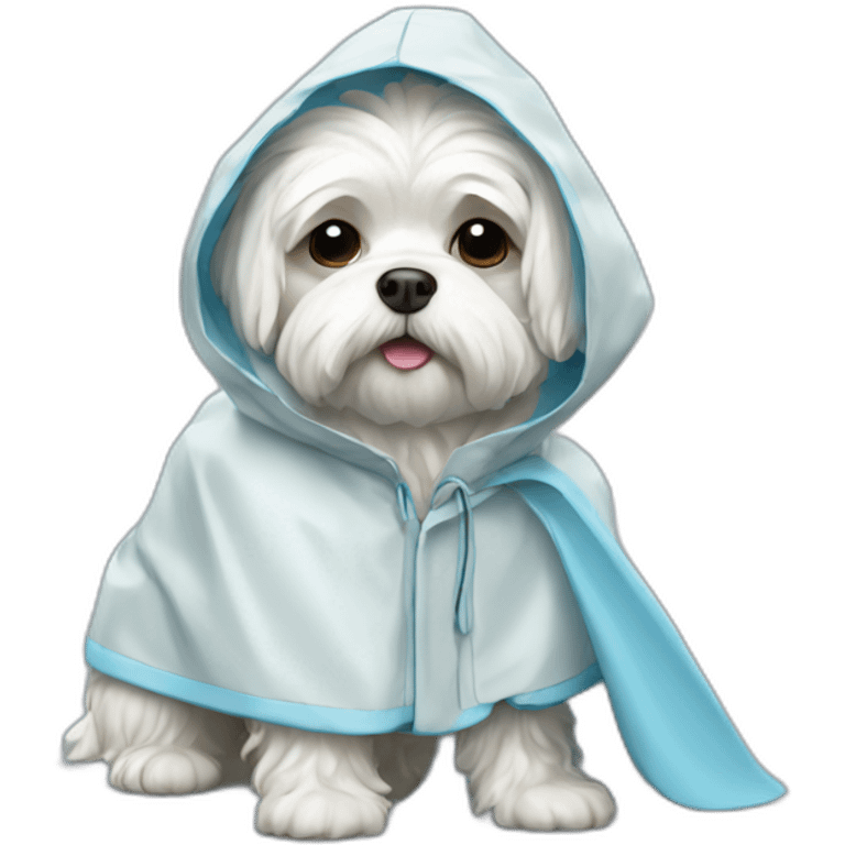 Maltese dog in raincoat emoji