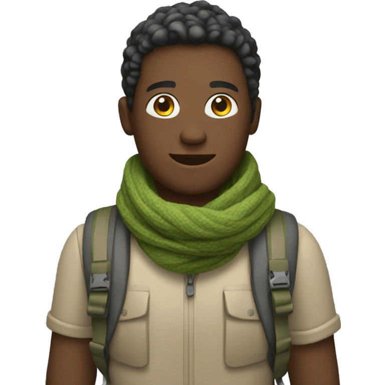 hiker with scarf emoji