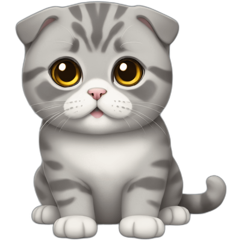 Gray Scottish fold emoji