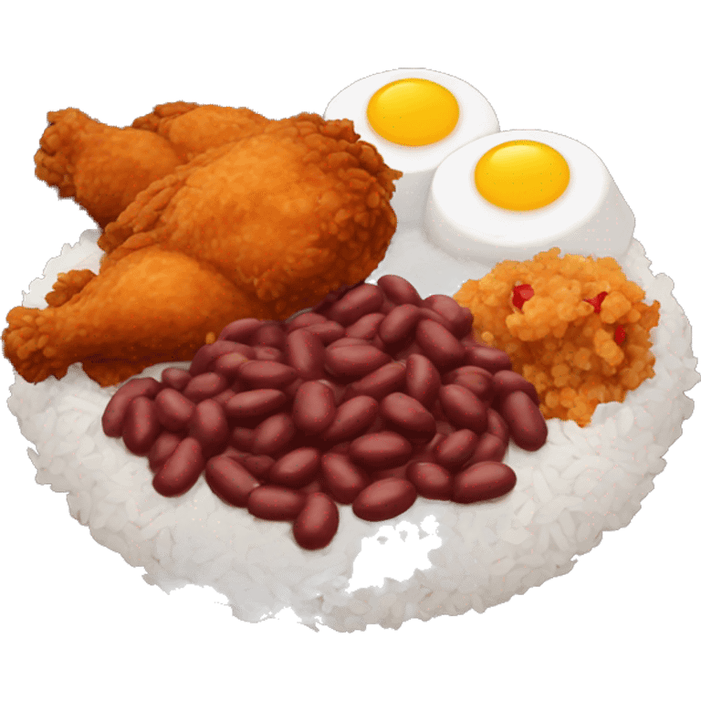 Red Beans and Rice with fried Chicken emoji