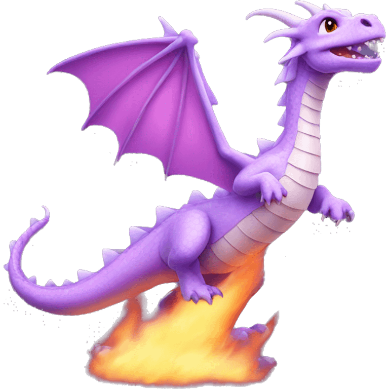 cute lilac fire breathing dragon  emoji