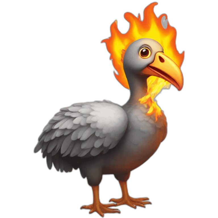 dodo bird on fire emoji