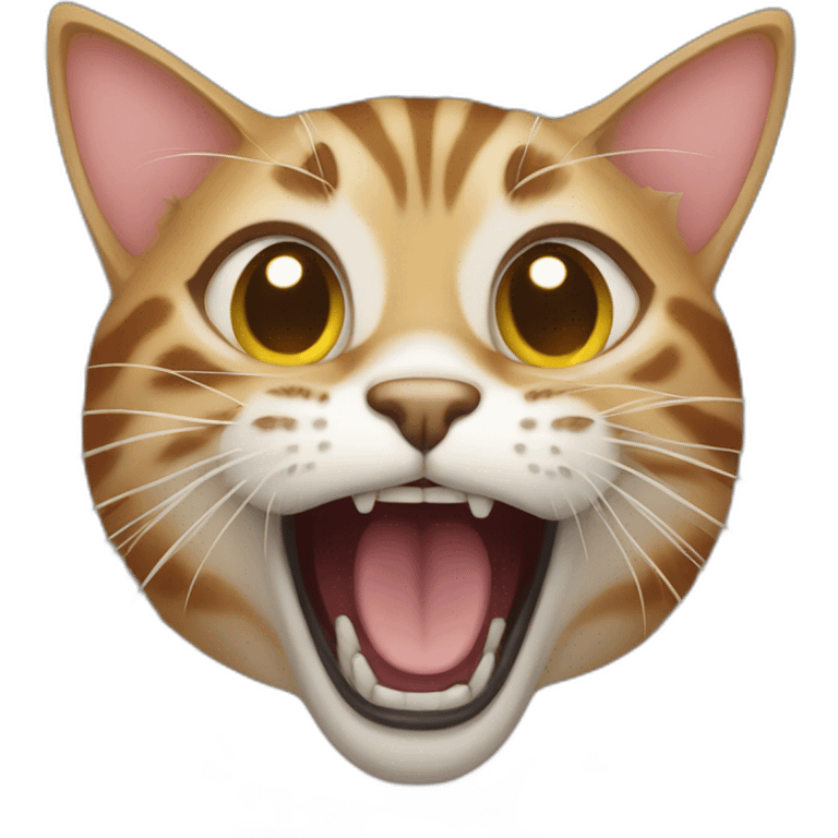 Tabby cat screaming emoji