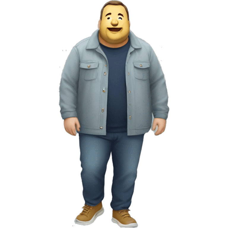 Fat man with Napapijri overshirt zoomin emoji