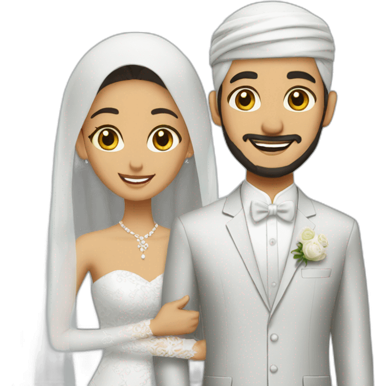 newly wed couple asian muslim emoji