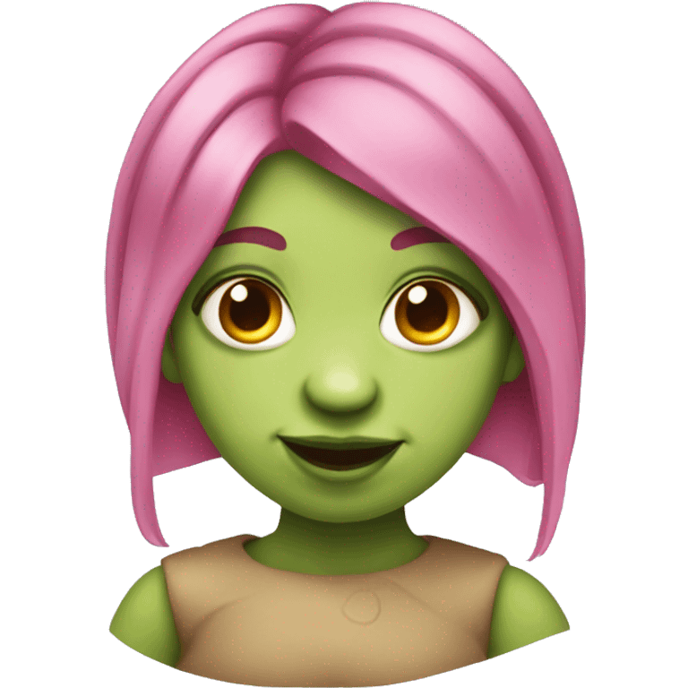 female ogre with pink hair and a nose ring emoji