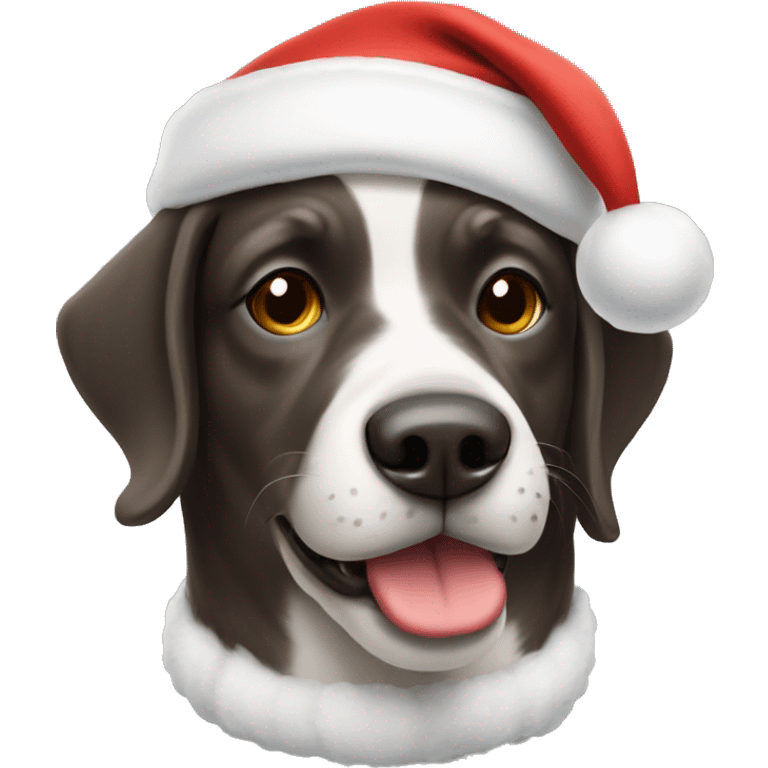 Dog wearing Santa’s hat emoji