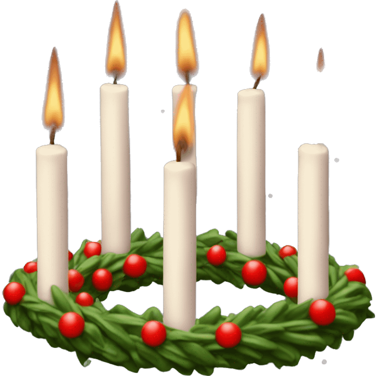 Advent wreath with candles one burning emoji