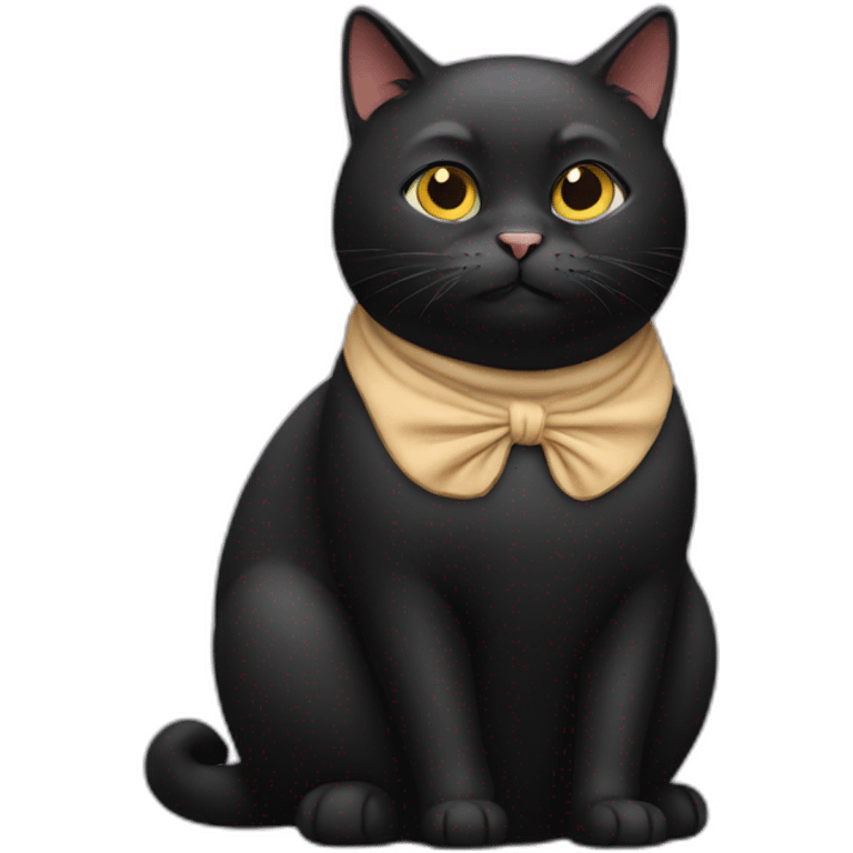 fat black cat emoji