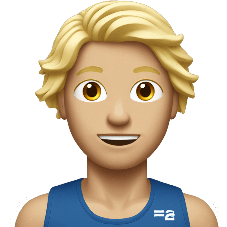 Marathon runner with blond hair emoji