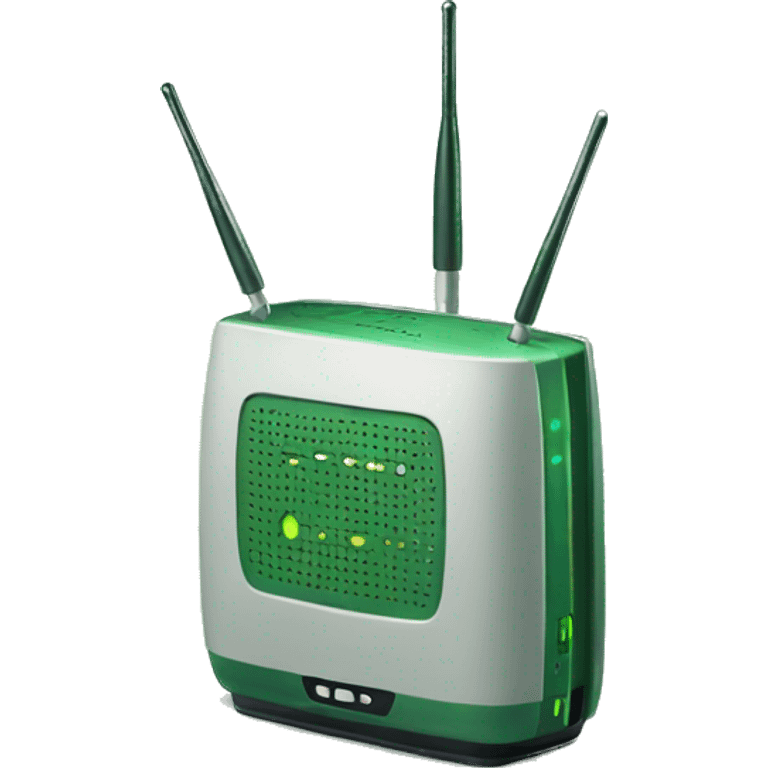 green wifi router in planet theme emoji