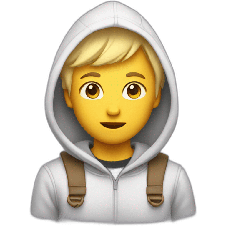 A gut with blonde hair anes with an hoodie emoji