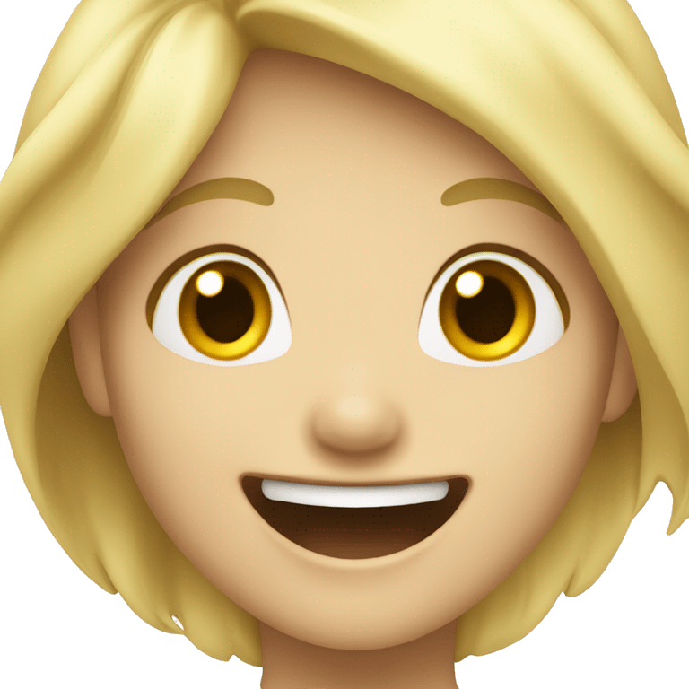 blond haired girl laughing emoji