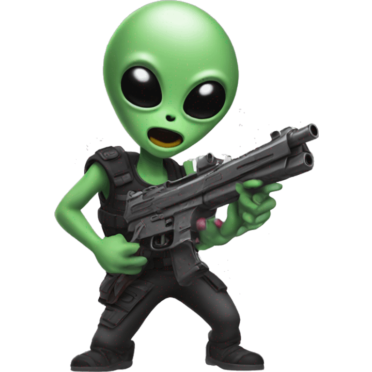 Alien with a gun  emoji