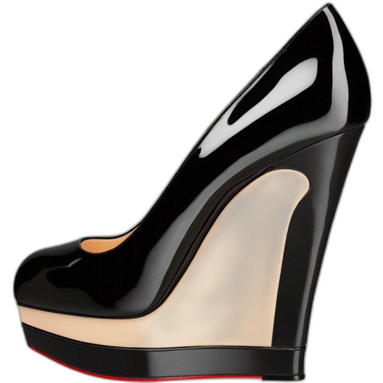 One WEDGE heel LOUBOUTIN black leather PATENT emoji