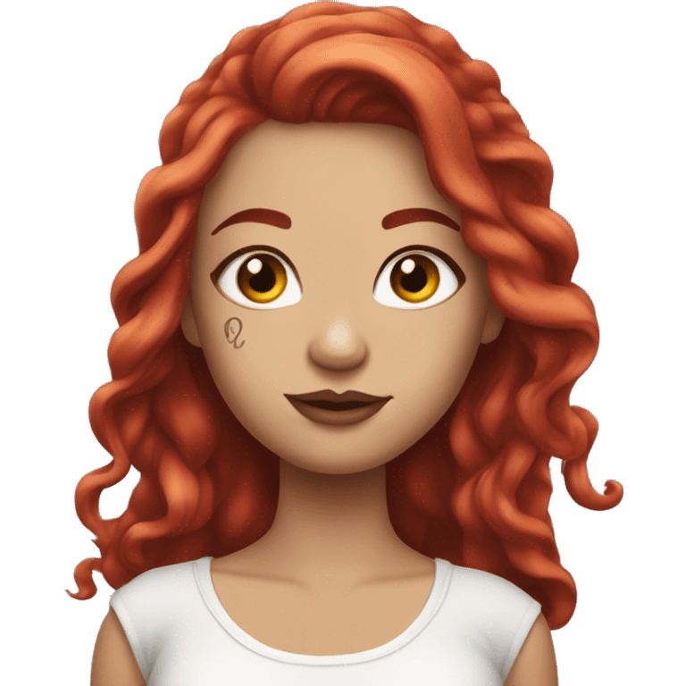 Mega Beautiful girl with white skin, long red hair and arms tattoos emoji