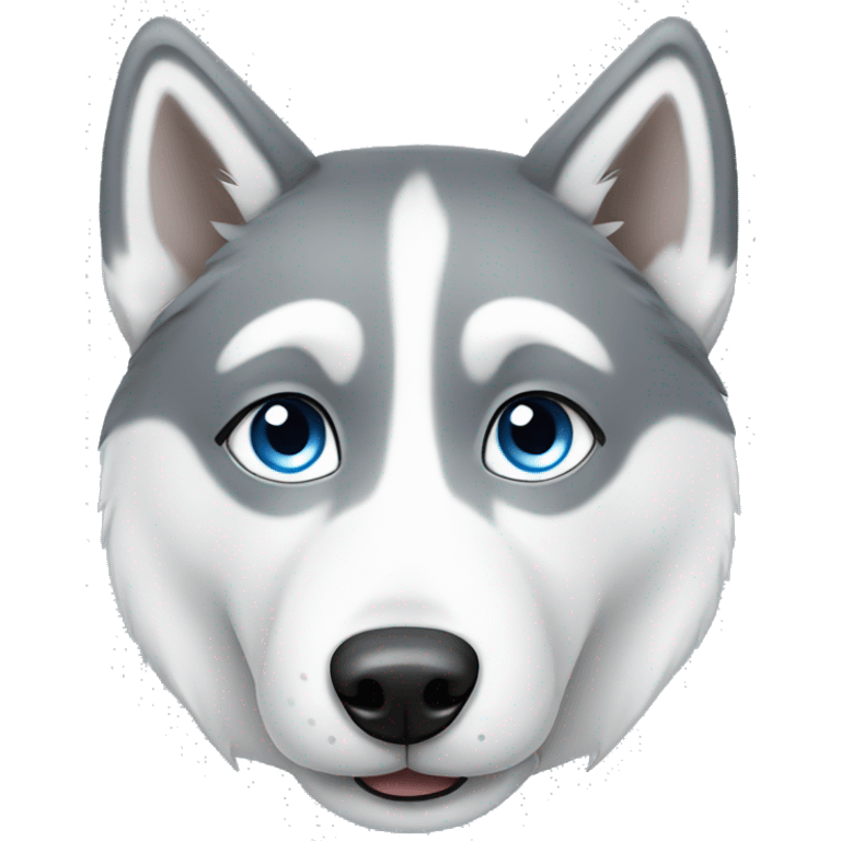 white and grey husky with blue eyes  emoji