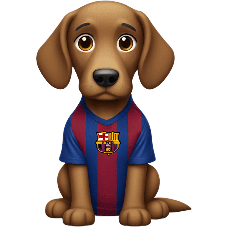 perro con camisa del barcelona fc emoji