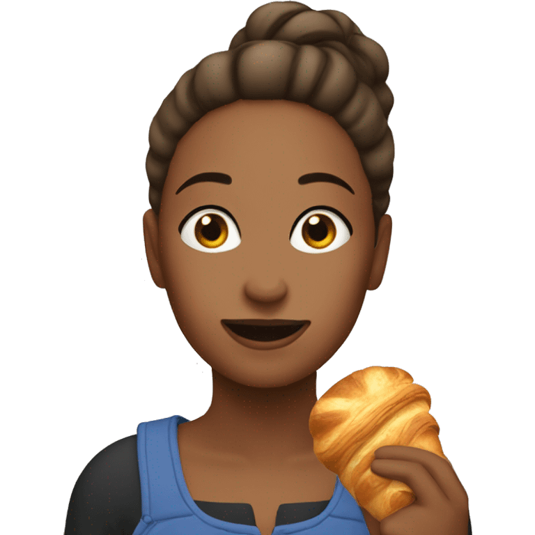 Maria with a croissant  emoji