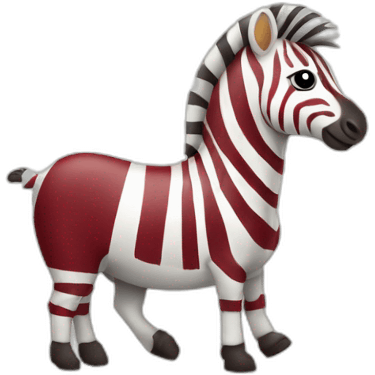 Happy Zebra in Latvian flag colors emoji