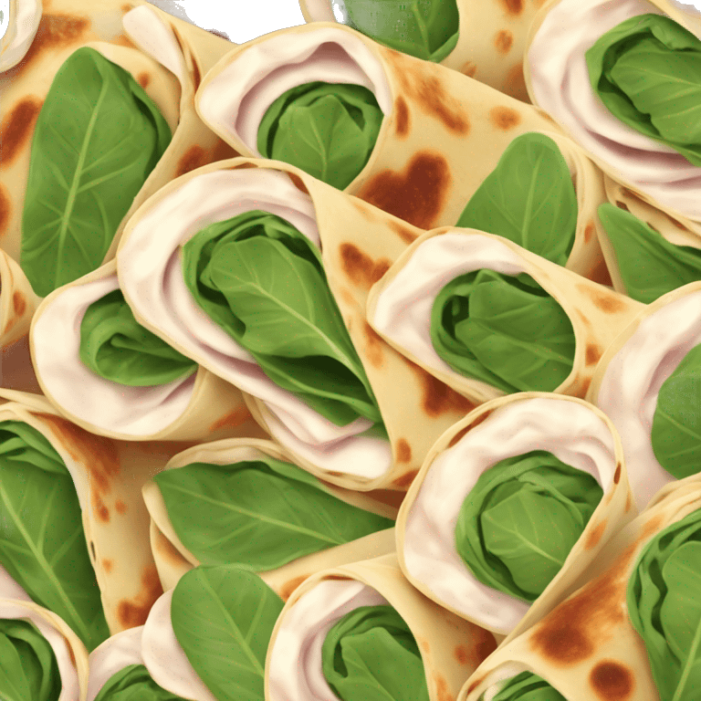 deli meat spinach cream cheese tortilla wrap emoji