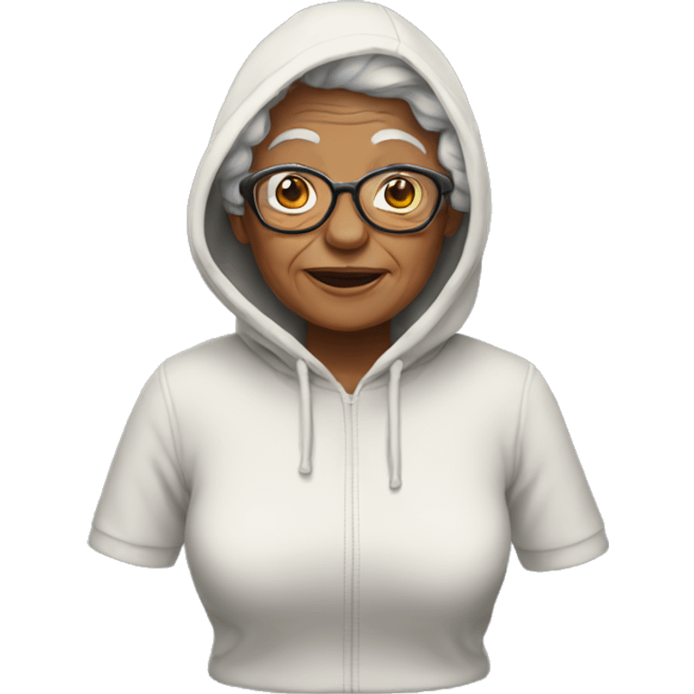 Grandma with hoodie  emoji