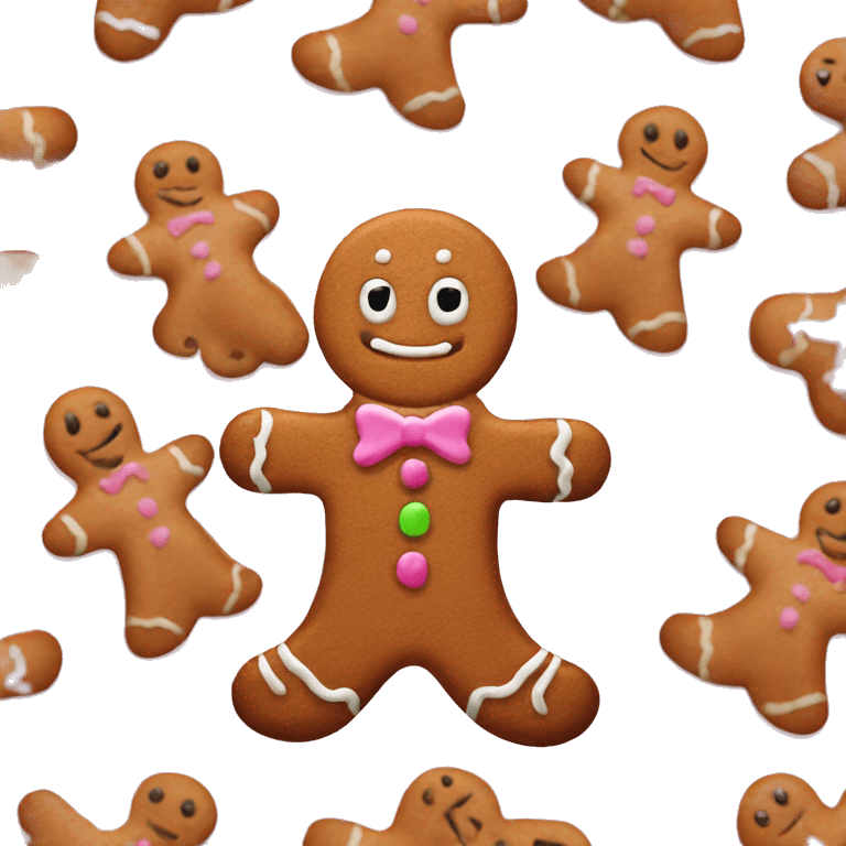 gingerbread man with pink icing  emoji