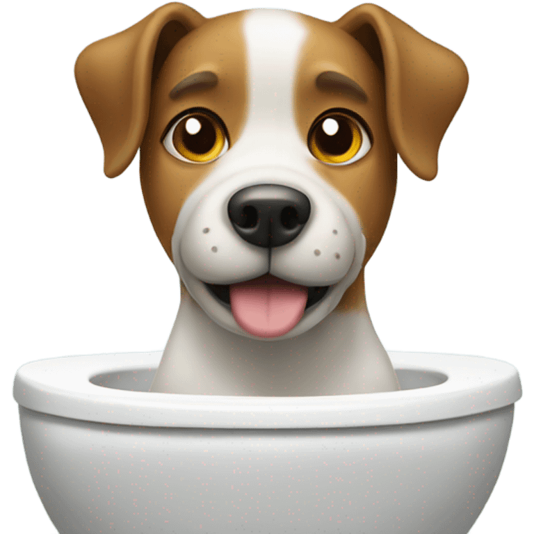 Dog sitting on the toilet  emoji