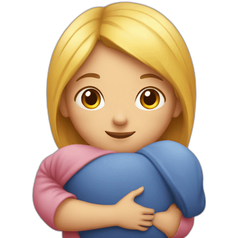 little girl hugging house emoji