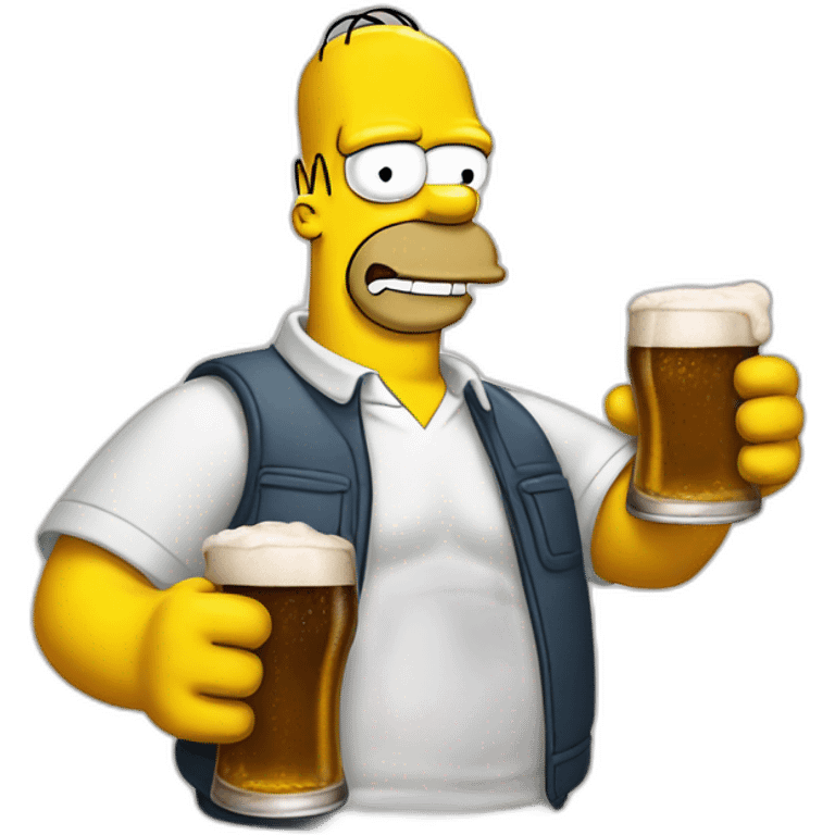 Homer simpson with beer emoji